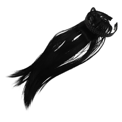 WEKADRIN Parrucca Dritta Con Fascia Intrecciata e Frangia, Toupet Invisibile Con Clip, Topper Chioma Naturali 40 Cm Per Copertura Chioma Bianchi, Donna, Comoda e Stabile Per Uso Quotidiano