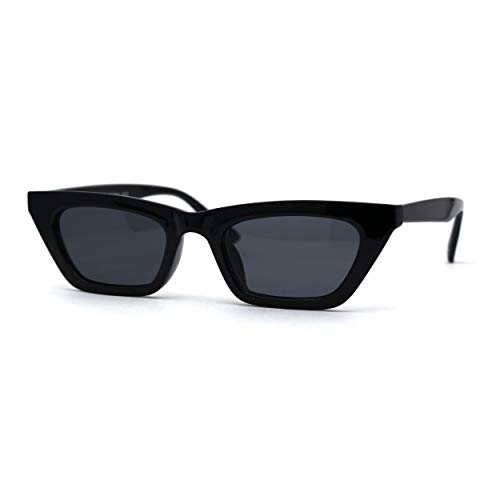 Womens Narrow Rectangle Chic Plastic Cat Eye Sunglasses2