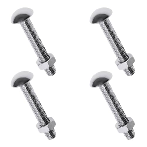 GVSS 4 Pièces Boulon M6 x 35 mm,Vis M6,Vis Carrosserie,Boulon de Carrosserie M6 Inox,Galvanisées avec Écrous à Bride Hexagonale,Vis à Tête Bombée en Acier au Carbone,Compatibles avec Divers Véhicules