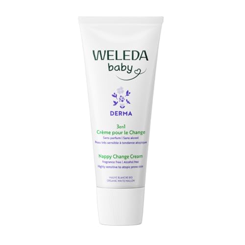 Weleda – Baby Derma Crema Pañal de Malva Blanca BIO 3 en 1 para Bebé, Protección de Pieles Atópicas y Muy Secas con Óxido de Zinc, Calma, Regenera y Cuidado Natural – 50 ml
