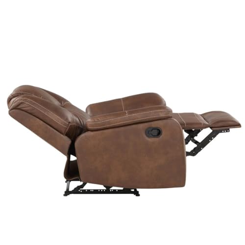 Image of Torque - Alfex 1 Seater Leatherette Manual Recliner | Recliner Sofa /Chair for Living Room, Bedroom, Office | 1 Year Warranty - Brown