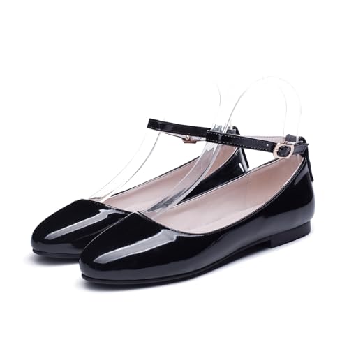 Women's Retro Penny Ankle Strap Closed Round Toe Low Chunky Heel Buckle Comfortable Ballets Work Vintage Office Flats Formal Occasion Concise Dating Business Casual Daily Wear Shoes2