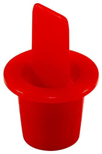 Caplugs CPT-2 CPT Series – Plastic Center Pull-Tab Tapered Plug, 100 Pack, Red LD-PE, Flange OD 0.50