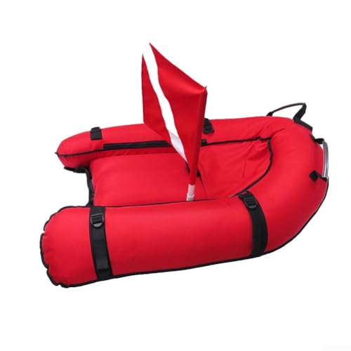 Boya inflable y esnórquel con bandera roja brillante para actividades de pesca y caza