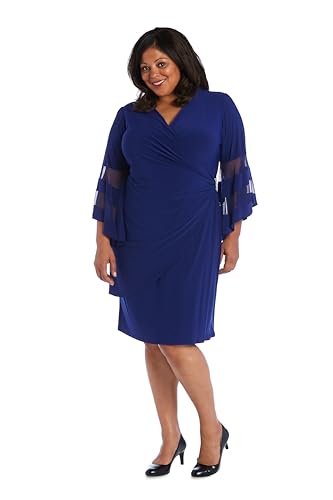 Image of R&M Richards Women's Sheer Allure Wrap Dress