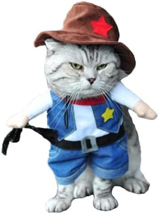 Hotumn Cowboy Dog Costume with Hat for Small Dogs