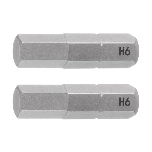 Image of TA-VIGOR 2Pcs H6.0 Hex Screwdriver Bit Set 1/4" Hex Shank 25mm/1" Length, Magnetic Hexagon Head S2 Steel for Power Drill & Electric Screwdriver