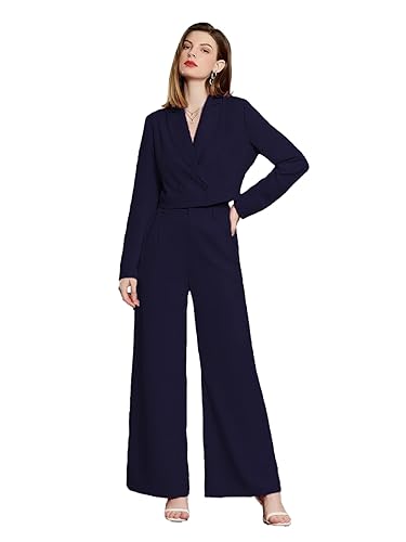 KOTTY Women's Solid Relaxed Fit Full Sleeve Co-ord Blazer an...