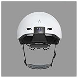 LVSHUOHC Casco Bicicleta Adulto MTB con CáMara De AccióN HD 1080p Y Bluetooth, Cascos Bicicleta con Luces Delanteras Multimodo Y Luces De Advertencia Traseras, CóModo De Llevar, Unisex,White
