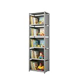 RIIPOO Book Shelf, 5-Cube Storage Organizer, Metal & Fabric Bookcase for Small Spaces, Bedroom, Living Room