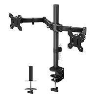 BONTEC Dual Monitor Arm Desk Mount for 1327 Inch Computer Screens, VESA 75x75/100x100, Full Motion Adjustable Monitor Arm with 360 Rotation, Height Adjustable up to 430mm, Max 10kg per Arm, Black