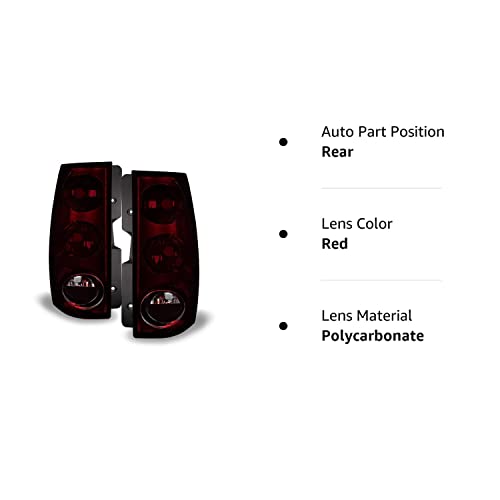 Acanii - For 2007-2014 Gmc Yukon Xl 1500 2500 [Red Smoked] Tail Lights Brake Lamps Left+Right #TOP4