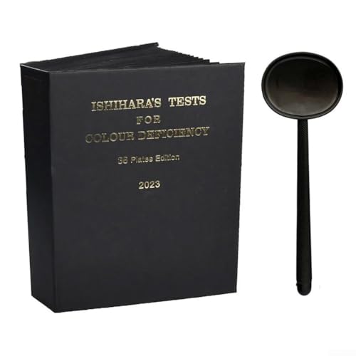 Ishihara Test Chart Books, 38 placas edición 2025 con manual de usuario y oclusor ocular para identificar varias deficiencias de visión