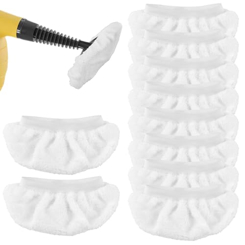 Velarionna 10pcs Universal Microfiber Cloths for Handheld Steam Cleaner Steam Mop Pads Washable Steams Cleaner Accessories Steams Shot Attachments(Color:White)