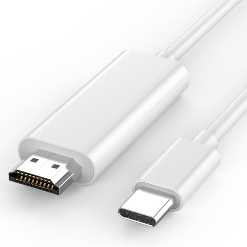 [Apple MFi Certified] USB C to HDMI Cable Adapter for iPhone 17 to TV, 4K@60Hz Type C to HDMI Cable 6FT USB-C Digital AV Adapter Sync Screen Connector for iPhone 17 16 15 to HDTV Projector Monitor