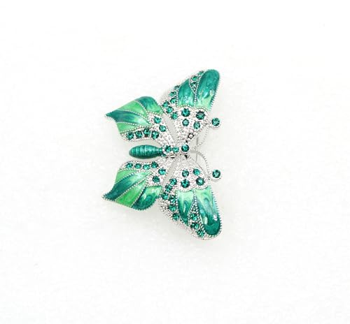 Image of Gorgeous Rhinestone Crystal Enamel Butterfly Pin Brooch