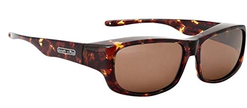 Jonathan Paul Pandera Polarized Fitover Sunglasses in Shiny Tortoise with Amber Lenses