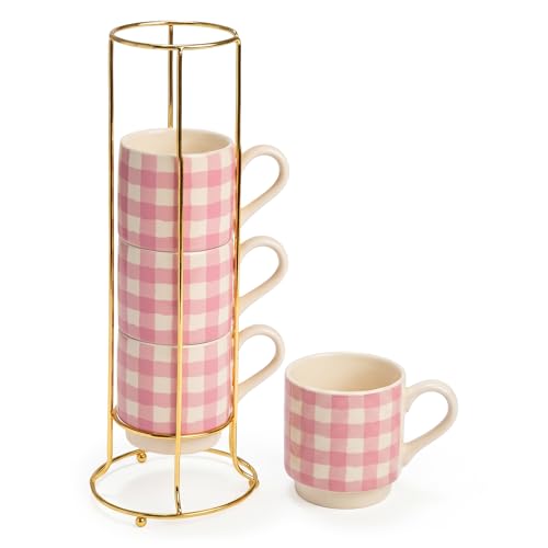Set de 4 Mugs Paris Hilton con Rack Dorado miniatura 1