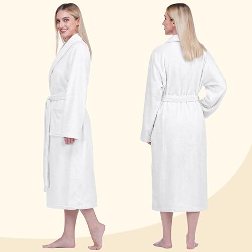 Image of PAVILIA Womens Robe Fleece Plush Soft, Fluffy Fuzzy Cozy Warm Bathrobe, Shower Spa House Long Robe for Women