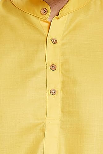 Image of DIVISIVE Men's Plain Cotton Blend Linen Slim Fit Kurta Pyjama Set