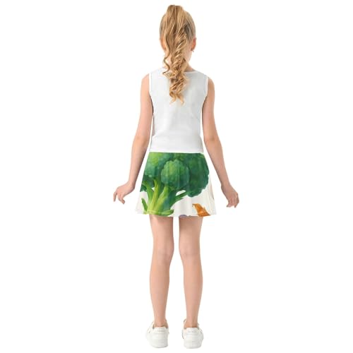Joisal Colorful Fruits Vegetables Toddlers Tennis Skirts Colored Girls Skorts Athletic Shorts Pleated Skort 4t4