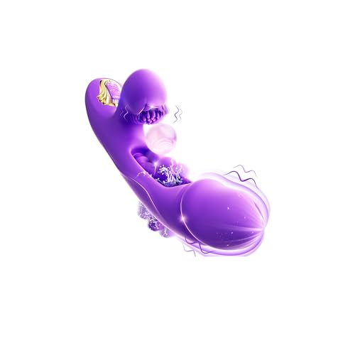 Vibromasseurs Sex Toýs Femme Clitoridienne - Triple Léchage Interne Gode Vibro-masseur Sextoy avec 10 Modes de Pénétration, Vibration et Stimulation Tactile, Jouet Sexuel pour le Plaisir Féminin