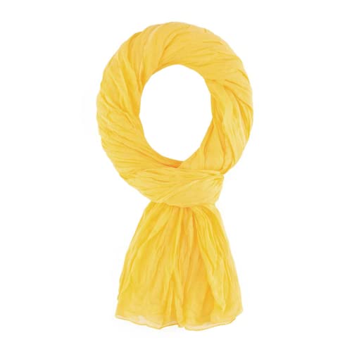 Bufanda Fular Pañuelo Estola Chal 100% Algodón – Oro Amarillo - 200 X 110 CM – Mujer y Hombre - Cómodo y Ligero