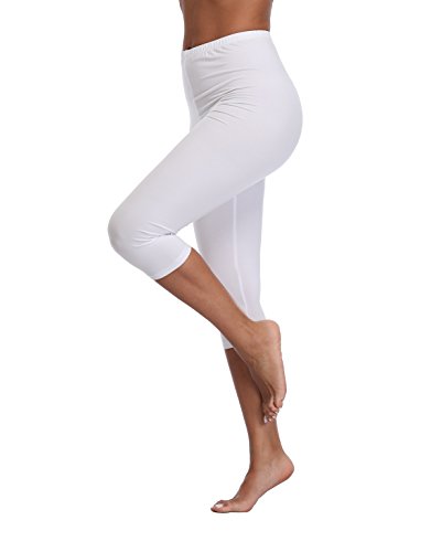 Kotii Women's Summer Lightweight Capri Leggings Plus Size Crop Leggings