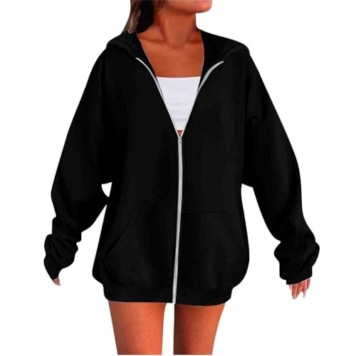 2025 Cute Hoodies for Teen Girls Zip up Sweatshirts Oversized Preppy Sweaters Long Sleeve Baggy Pullover Y2k Jacket3