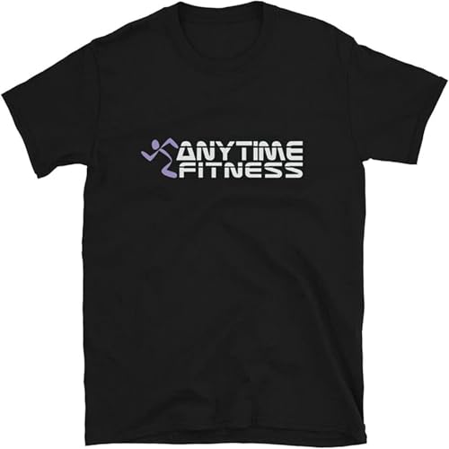 TAOSHI Anytime Fitness Shirt Fit Casual Graphic Short Sleeve Tops Black M
