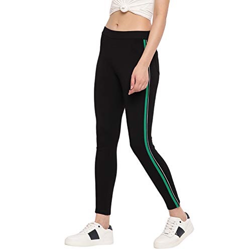 Image of Marvel Womens Jeggings for Women and Girls | Gym Wear Workout Trousers | Stretchable Striped Stylish | High Waist Sports Fitness Yoga Track Pants for Girls & Women 4 Way Stretch Side Piping