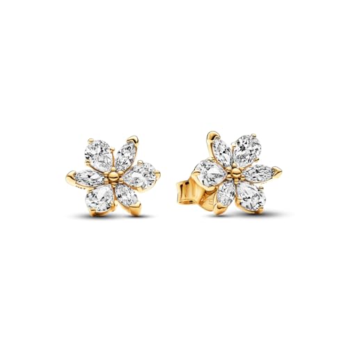 PANDORA Timeless Sparkling Herbarium Cluster Stud Earrings - 14K Gold-Plated Earrings with Cubic Zirconia - Jewelry for Women - Includes Gift Box2