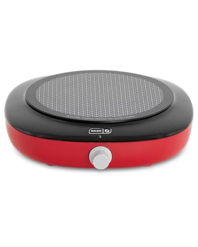 Image of DASH Everyday Electric Cooktop with Infrared Heating, 5 Temperature Settings with Cord Storage, Perfect for RVs, Camping, Dorms, and Small Living Spaces - Red