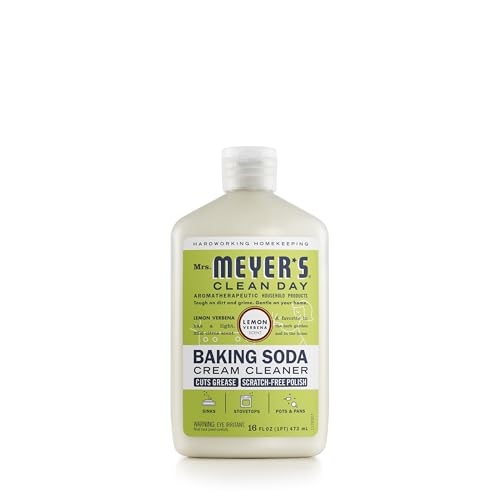 Comparison: Best Cleaning Products For Kitchen Grease 6 MRS. MEYER'S CLEAN DAY Baking Soda Cream Cleaner, Cuts Grease, Scratch-Free Polish, Plant-Derived Cleaning Ingredients, Lemon Verbena, 16 Fl Oz, Pack of 1