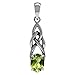 1.32ct. Natural Peridot 925 Sterling Silver Celtic Knot Solitaire Pendant