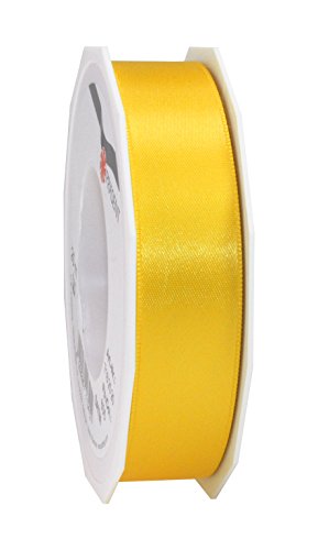 Prasent C.E, pattberg 25 mm 25 m de Cinta de Raso de Doble Cara, Amarillo