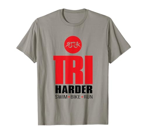 Triathlons TRI HARDER Swim Bike Run Live Triathlon Inspired Camiseta