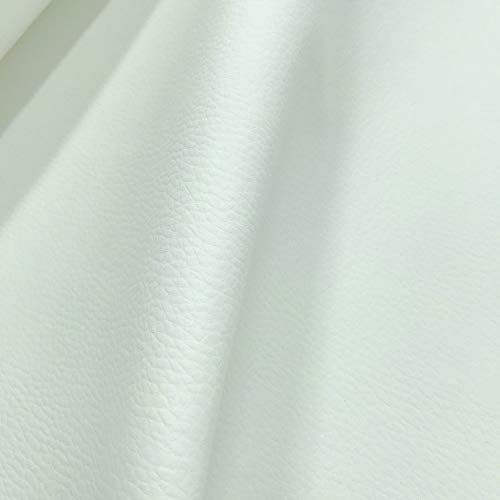 Kt KILOtela - Tela de Polipiel por Metros para Tapizar Sillas, Cojines, Asientos, Muebles, Tapicería, Forrar Objetos, Manualidades, Resistente a Desgaste, Largo a Elección de 50 en 50 cm, Blanco
