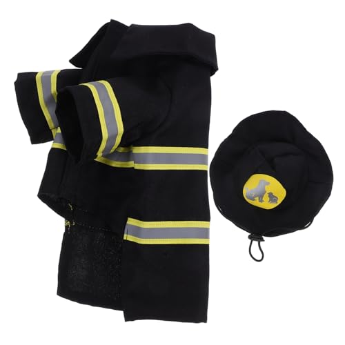 Disfraz de Bombero para Perros y Gatos Talla S Negro