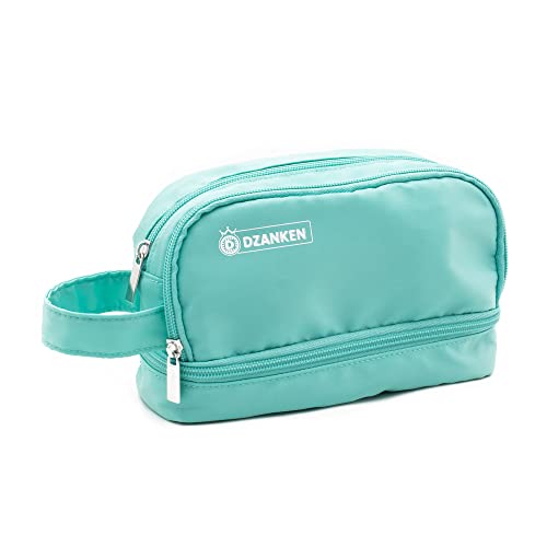 Dzanken Estuche de 3 compartimentos para niñas, bolsa de papelería de gran capacidad, portátil para niños estudiantes y adultos, verde menta, verde menta, Estilo universitario Cover