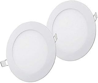 NRG CLEVER® LED 12W×2pcs Round Recessed Ceiling Panel Light,Ultra-Slim Downlight Size 170mm×170mm, Flat Panel Lamp Cool White 6500K