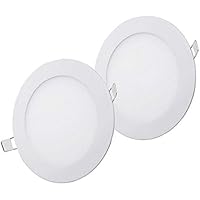 NRGLEVER 18W Absorbedor LED Circular, Focos 2pcs, Absorbedor de Techo Integrado de Aluminio, 225mm de Diámetro, Blanco frío 6500k