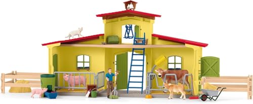 Image of Schleich Farm World Giant 123-Piece Playset Pack with Farmhouse, Chicken Coop, Horse Stall, Farm Toys for Toddlers Ages 3+