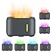 Difusor De Aromas con Efecto Llama, Humidificador Aromaterapia Ultrasonico, Simulación Humidificador con 9 Luces de Color/Temporizador/Apagado Automático para Hogar, Dormitorio (Negro)
