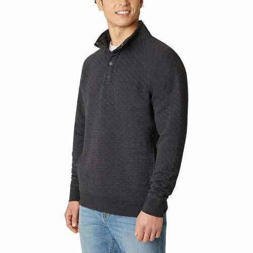 Eddie Bauer Mens Midweight Quarter Snap Mock Quilted Pullover | Gray, XXL2