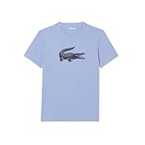 Lacoste Mens Ultra Dry XXL Logo Sport T-Shirt, Delphinium/Navy Blue, Medium