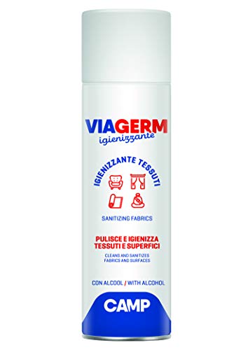 CAMP Viagerm Igienizzante Tessuti - Spray Igienizzante Tessuti Sintetici, Naturali e Superfici, Formula a Base d'Alcool, Rimuove Sporco e Germi ed Evapora Velocemente Senza Lasciare Residui, 500ml