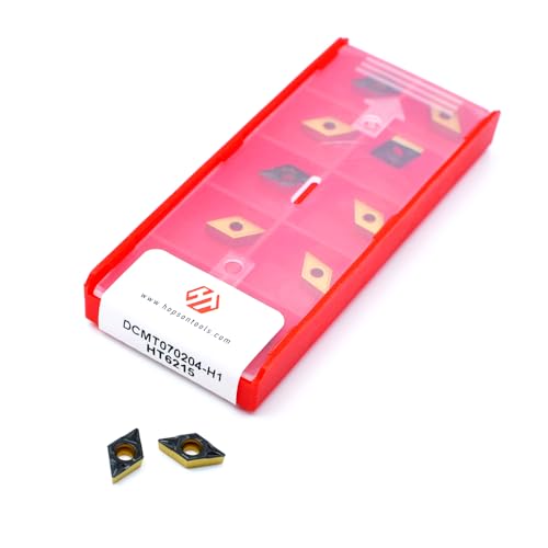 Hopson Tools Hartmetall-Drehplatte DCMT070204-H1 für die Fertigbearbeitung von Stahl - TiN-beschichtet, 10 Stück