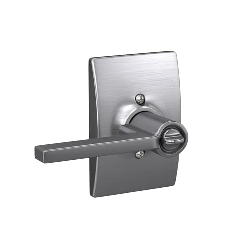 Image of SCHLAGE F51A LAT 626 CEN Latitude Lever with Century Trim Keyed Entry Lock, Satin Chrome