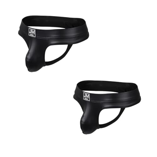 JOCKMAIL Mens Briefs Underwear PU Leather Mens Jockstrap Mens Thongs Mens Jock Strap Underwear Briefs